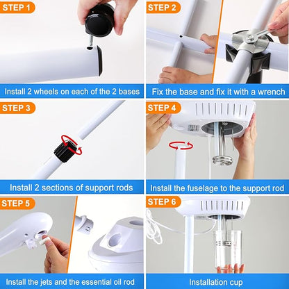 Professional Facial Steamer for Atomization Humidifier Atomizer, Adjustable Height and Angle, Face Steamer Clean Skin Firming Pores and Moisturizing Suitable for a Beauty, Spa, at Home