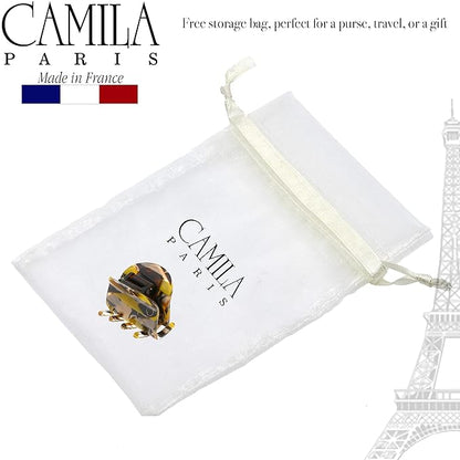 Camila Paris CP3273 French Hair Clip for Women, Small Handmade Mustard, Girls Hair Claw Clips Jaw Fashion Durable and Styling Hair Accessories for Women, Strong Hold No Slip Grip, Made in France