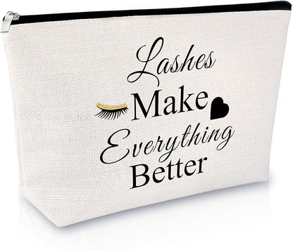 Sfodiary Lashes Girl Gifts Lash Artist Gifts Eyelash Makeup Bag Beautician Present for Women Cosmetic Bag Birthday Christmas Thanksgiving Thank You for Makeup Artist Travel Cosmetic Pouch