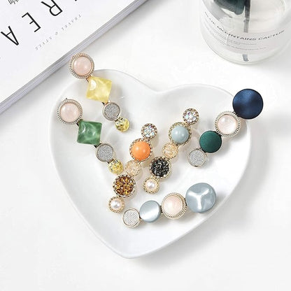 Mehayi 20 PCS Macaron Pearls and Acrylic Resin Hair Clips, Handmade Cute Hair Barrettes Bobby Pins, Glitter Crystal Geometric Hairpin, Elegant Gold Hair Accessories, Gifts for Women Girls…