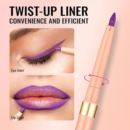 Oulac Waterproof Lipliner Pencil Set - Smooth and Creamy, Retractable Lip Makeup for Precision Application, Vegan & Cruelty-Free, 08+11+LL09