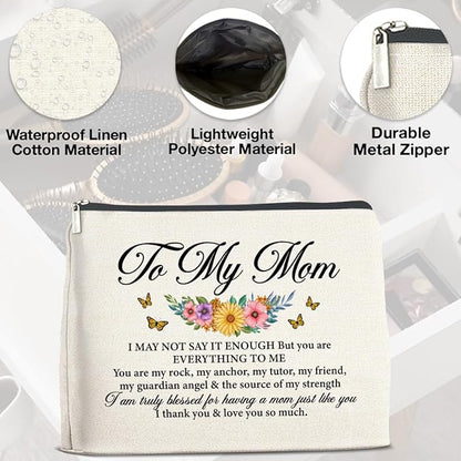 Mom Gifts Makeup Bag Christmas Birthday Thanksgiving Gifts for Mother Mom Cosmetic Bag Zipper Makeup Pouch