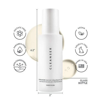 Gentle Face Cleanser - All Natural Anti Aging Vitamin C Face Wash for Sensitive & Dry Skin with Hyaluronic Acid & Antioxidants - Vegan & Cruelty Free, 4 oz
