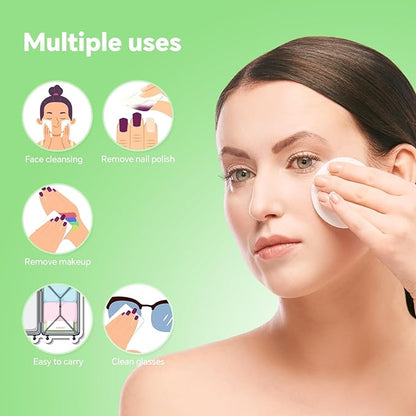 Boxed 100% Cotton Rounds for Face (150), Dual-Texture, Soft, Lint-Free Makeup Remover Pads, Hypoallergenic, Highly Absorbent