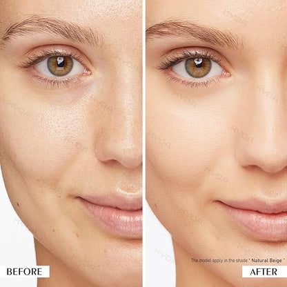 KYDA Mineral Powder, SPF 35, 4-in-1 Mineral Pressed Powder Foundation with Concealer and Setting, Matte Weightless Pressed Foundation, Light to Medium Coverage, NATURAL BEIGE