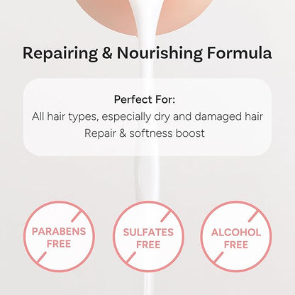 Korean Hair Serum Mist – Argan Oil & Silk Protein Ampoule for Nourishing, Frizz Control & Glass Hair Shine – White Floral Musk, 100ml / 3.38 fl oz