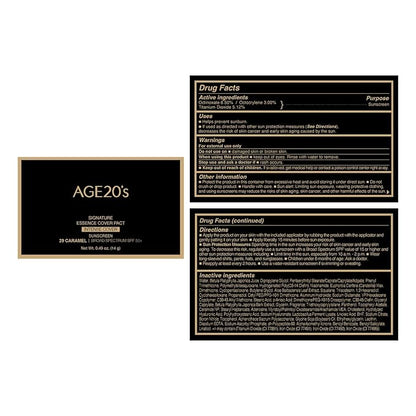 AGE20'S Signature Essence Pact SPF 50+ | Pack of 1 | 29 Caramel | Cream Foundation, Dewy Finish, Natural Coverage | Korean Cushion Foundation