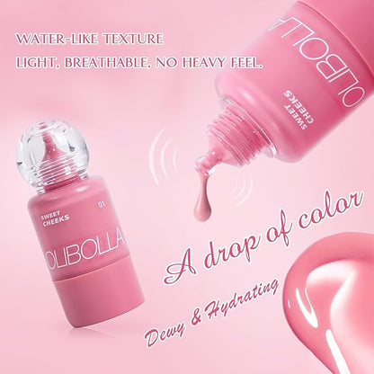Liquid Blush, High Pigment, Buildable, Lightweight, for Radiant & Flushed & Dewy Cheeks, Long-lasting, Hydrating Cream Blush, For Dry Skin, 0.31 fl.oz