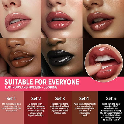 3PCS Black Lip Liner and Lipstick Set – Bold Matte Lipstick, Precision Liner & High-Shine Gloss for Gothic, Halloween, Cosplay & Editorial Looks – Long-Lasting, Smudge-Proof Lip Makeup Kit (Black)