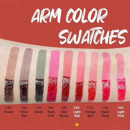 evpct Lip Tains Peel off, Peel off Lip Liner Tattoo Lip Stain Tint Gloss Marker Makeup, Long Lasting Waterproof 24 Hours Matte Finish Transfer-proof Pigmented Color Stay Lipsticks, 120 Light Red