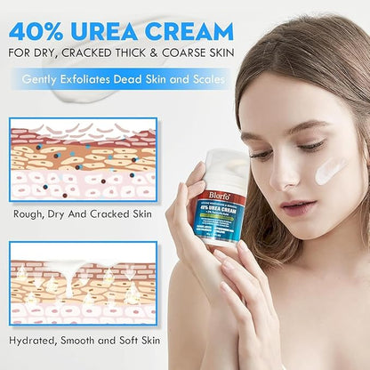 Urea Cream 40% Percent Foot Care Plus 2% Salicylic Acid 3.52 Fluid oz,Foot and Hand Cream Maximum Strength with Aloe Vera and Shea Butter,for calluses and Dry – 2-Pack