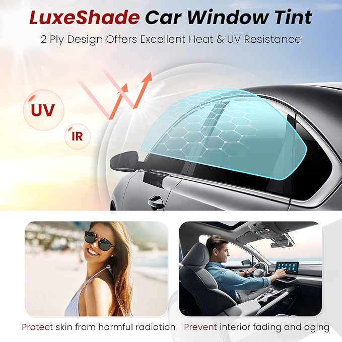 Car Window Tint, 2 PLY 20% VLT Premium Carbon HD Window Roll for Car, Home 24" in x 100'Ft Automotive Car Tint Privacy Film with Strength Adhesive, Blocks UV/IR Rays, Reduce Heat & Glare