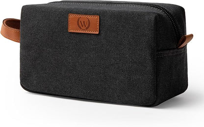 Janhavi Waterproof Makeup Bag, Travel size Toiletries Bag, Men's Accessories Case, Personalized Laser Engraved Initials & Wheat Ear, Travel Bags for Men, boyfriends Gift Box Men(Dark Grey W)