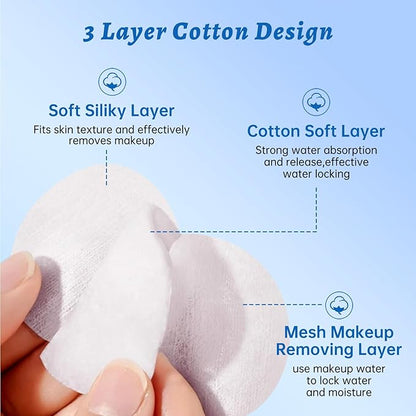 Simply Soft Cotton Rounds - 360 Count Premium Cotton Rounds for Face,100% Cotton Absorbent and Textured Cotton Pads,Makeup Remover Pads - Hypoallergenic, Lint-Free,for Removing Makeup,Nail Polish etc
