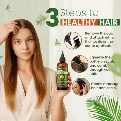 Natural Riches Rosemary & Batana Hair Oil (8 fl oz) | Revitalizing and Strengthening Hair Treatment for Fuller, Healthier-Looking Hair | Paraben Free | Suitable for All Hair Types