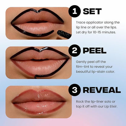 Sacheu Lip Liner STAY-N Peel Off Lip Stain — Long Lasting Matte Lip Tattoo Transfer Proof Lipstain Infused with Hyaluronic Acid & Vitamin E for All Skin Types — Vegan & Cruelty-Free, cLOVER