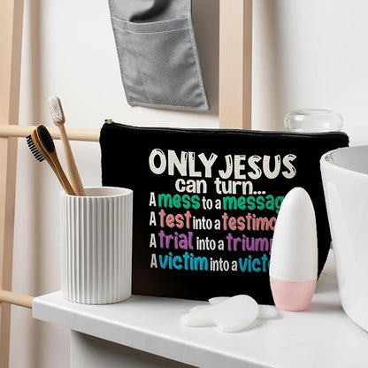 Christian Makeup Bag - Christian Gifts for Women, Only Jesus Can Turn Makeup Bag Cosmetic Bag, Religious Gifts