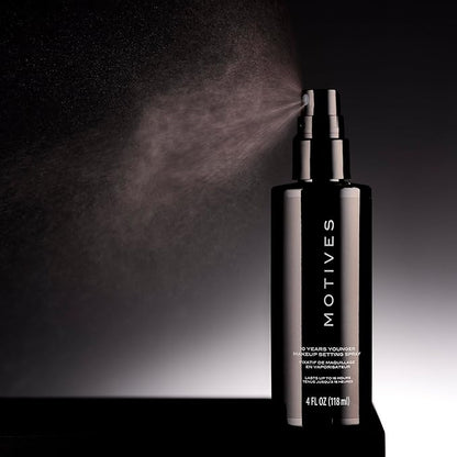 Motives 10 Years Younger Makeup Setting Spray - Long-Lasting Hold, Minimizes Slippage, Flawless Finish, Minimizes Pores, Lines, Wrinkles & Scars, Makeup Setting Spray, Oil-Free, 4 fl. oz