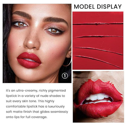 3 Pcs Matte Velvet Lipstick for Women Set,Nude Long Lasting Matte Lip Stick 24H Waterproof for Girls Natural Lip Makeup,Matte Non-Stick Lipstick Makeup for Women,labiales magicos 24 horas originales