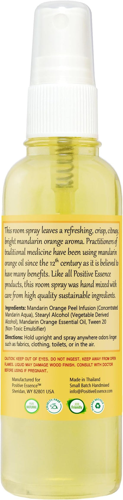 Mandarin Orange Linen and Room Spray, Natural Air Freshener Made with Pure Mandarin Essential Oil, Pillow Spray, Odor Eliminator