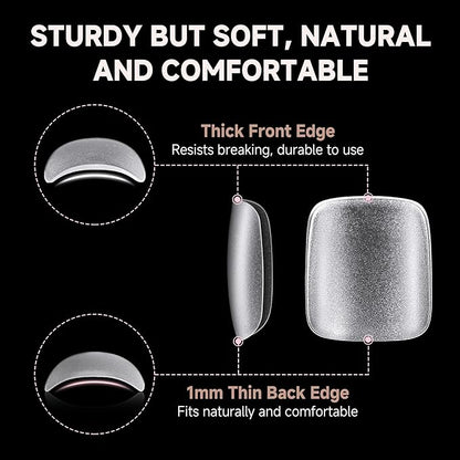 UNA GELLA Toe Nail Tips 312 Pcs Square Round Full Cover Fake Toe Nails Press On Clear 15 Sizes Pre-shape Soft Gel Toe Nail Tips Double Matte Acrylic Toenails for Nail Extensions DIY Home Nail Salon