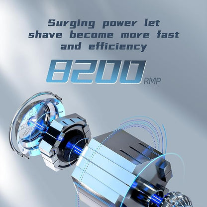 Men's Shaver Electric Rotary Razor 3D Floating Cutter Head Type-c One Hour Fast Charge Waterproof Razor with Led Display Wet Dry Shaving X3 Series Gift for Dad Husband Boy Friends