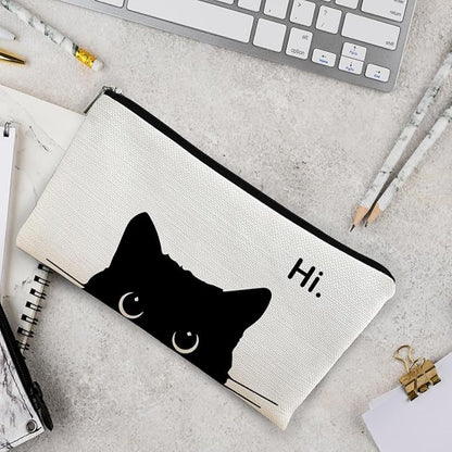 Black Cat Makeup Bag - Cosmetic Zipper Travel Toiletry Bag for Cat Lovers & Cat Moms & Teen Girls