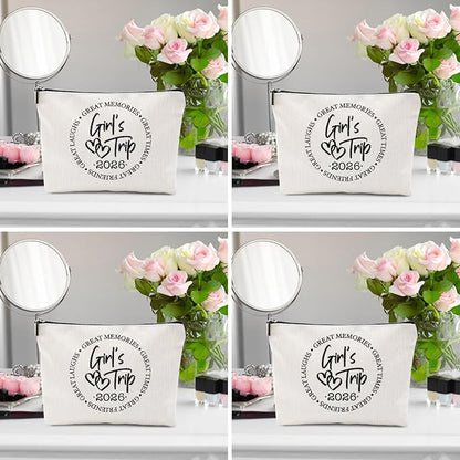 1 Pcs 3 Pcs 4 Pcs Makeup Bag, Girls Trip Gifts Favors Girls Weekend Gifts, Friendship Gifts for Women Bestie Bride