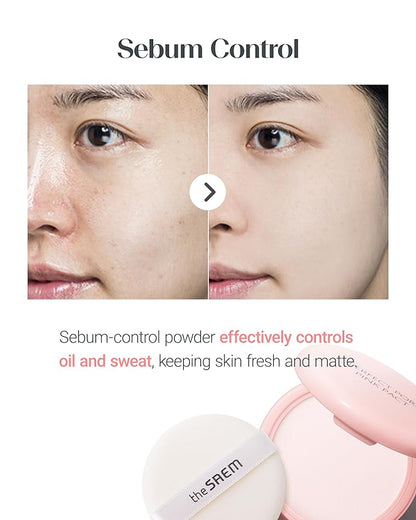 THESAEM Saemmul Perfect Pore Pink Pact - Makeup Finishing Pressed Powder for Sebum Control and Pore Minimization, Soothes Sensitive Skin with Calamine, Setting Powder, Clumps Free 12g