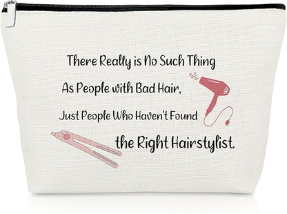 Hairdresser Appreciation Gifts for Hairstylist Makeup Bag Hair Stylist Thank You Gift for Women Hair Dresser Birthday Retirement Presents Cosmetology Graduation Presents for Cutter Cosmetic Pouch