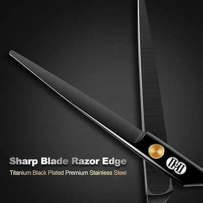 CIICII Hair Cutting Scissors, 6.5 Inch Professional Hair Scissors Set (Hair Cutting Shears Beard Trimming Haircutting Haircut Kit) Right Left Handed Barber Shears for Home Salon DIY Hairdressing