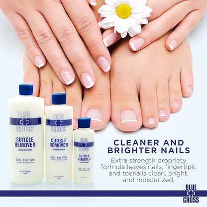 Blue Cross Professional Nail + Cuticle Care 2 Pack Bundle, Liquid Cuticle Remover + Softener & Cuticle Nippers, Cutter & Trimmer for Fingernails and Toenails