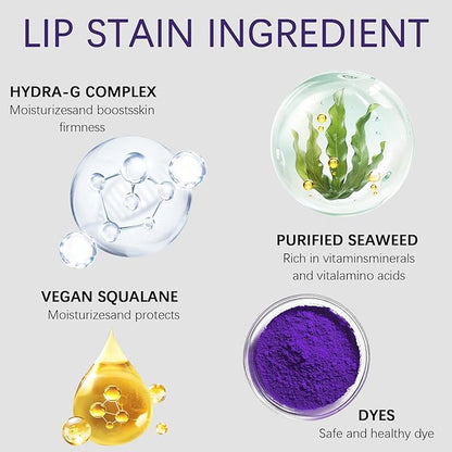QueenDiary lip stain peel off lip gloss all day long lasting Waterproof and Transferproof lip tint - matte finish peel off lip liner (05#Rosy)
