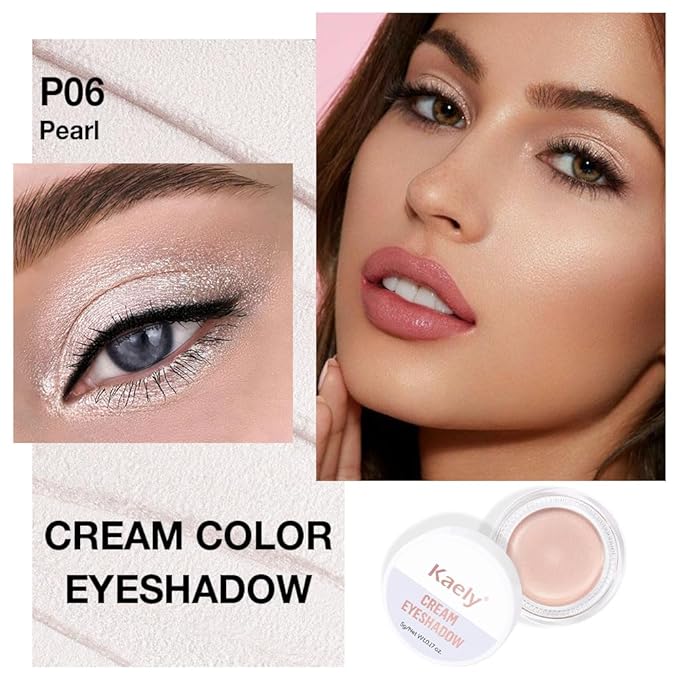 Cream Glitter Purity Shimmer Metallic Eyeshadow Palette Makeup, Natural Single Mini Instant Holographic Eyeshadow For Women, Sombras Crema Para Ojos, Talc, Paraben & Cruelty Free, P06