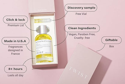 Twist - Red Velvet No. 4 - Eau De Parfum Inspired by MFK Baccarat Rouge 540, Long-Lasting Perfume For Women & Men, Paraben Free, Vegan, Clean Ingredients, Unisex - Spray 100 ml | 3.4 fl. oz.
