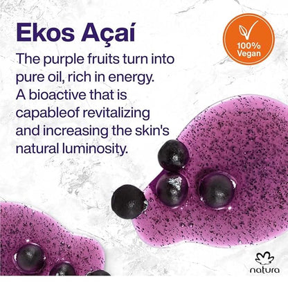 Natura - Açaí Body Lotion – Vegan Skincare with Açai Oil – Hydrating & Nourishing Moisturizer for Dry Skin – Brazilian Beauty Secret for Smooth, Glowing Skin – 13.5 fl oz (400 ml)