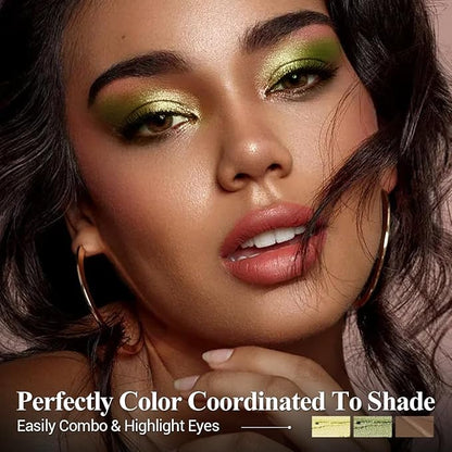 FIREFLIES LIGHT Eyeshadow Stick Makeup 6PCS Set, Green Metallic Shimmer Matte Cream Eye Shadow Eyeliner Brightener Pencil Crayon - FIREFLIES LIGHT