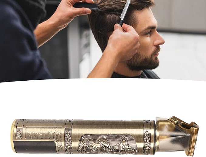 Hair Clippers for Men, Electric Engraved Dragon Hair Trimmer Shaver with Guide Combs, Rechargeable, Efficient Grooming, Quiet, Strong Copper Motor for Standby Haircut