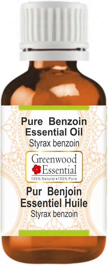 Greenwood Essential Benzoin Essential Oil (Styrax Benzoin) Pure | Viscous Texture | Rich Aroma | Unisex | All Skin Types |Natural Extract Steam Distilled 100ml (3.38 oz)