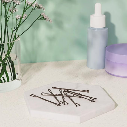 Amazon Basics No Slip Bobby Pins, 72 count, Brunette Brown, High Gloss Bobby Pins for Pain Free, Comfortable, All-Day Styling and UpDos. For All Hair Types