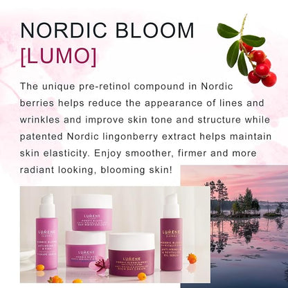 Lumene [Lumo] Nordic Bloom Anti-Wrinkle & Firm Moisturizing V-Shape Face Serum - Hydrating Serum to Help Visibly Reduce Fine Lines + Wrinkles - Infused with Nordic Lingonberry Extract (30 ml)