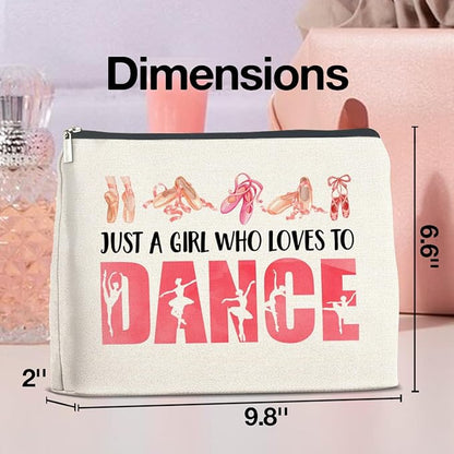 Dance Gifts Makeup Bag for Girls & Women Students & Dancers - Cosmetic Bag with Zipper for Dance Competition