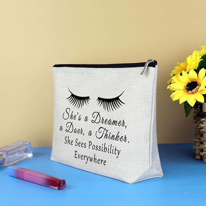 Inspirational Gifts for Coworker Women Makeup Bag Boss Leader Boss's Day Gifts Motivational Gift for Her Wife Daughter Sister Aunt Best Friend Cosmetic Bag Graduation Christmas Gift Travel Pouch