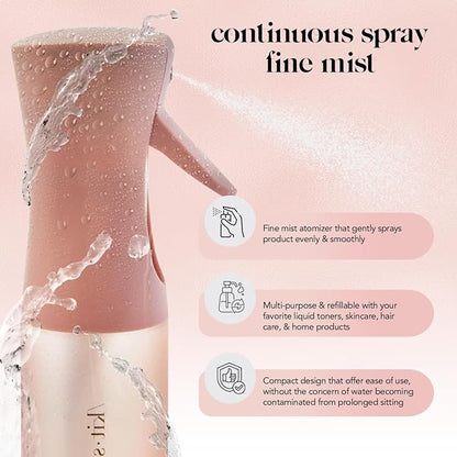 Kitsch Continuous Spray Bottle for Hair – Fine Mist Water Mister & Water Spray Bottle – Recycled Hair Spray Bottle – Spray Bottles for Cleaning, Styling, Plants & More – Terracotta, 150ml