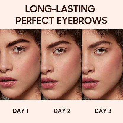 Brow Tattoo Peel Off Tint - Brow Gel Eyebrow Tattoos Waterproof, Eyebrow Gel Tint with Eyebrow Stencils Long-Lasting Makeup, Eye Brow Pencils Create Full Voluminous Brows for Women (Light Brown)