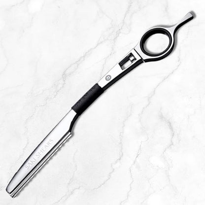 Hair Shears Set for Left-Handed Professionals, 440C Steel Blades, Black Titanium Coating, Includes Scissors, Shears, Razor, Carrying Case