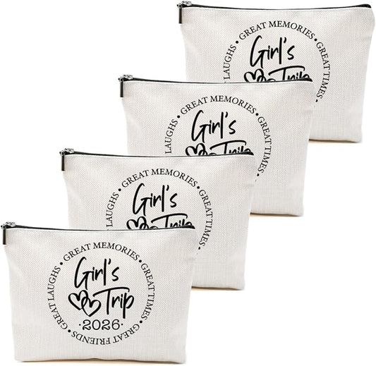 1 Pcs 3 Pcs 4 Pcs Makeup Bag, Girls Trip Gifts Favors Girls Weekend Gifts, Friendship Gifts for Women Bestie Bride