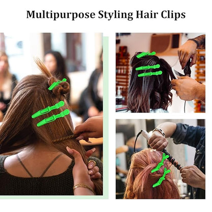 Ondder 24 Pcs Light Green Large Alligator Hair Clips for Styling, Sectioning, Big Pro Salon Gator Hair Clips for Hair Coloring Cutting, Accessories for Women Men Girls