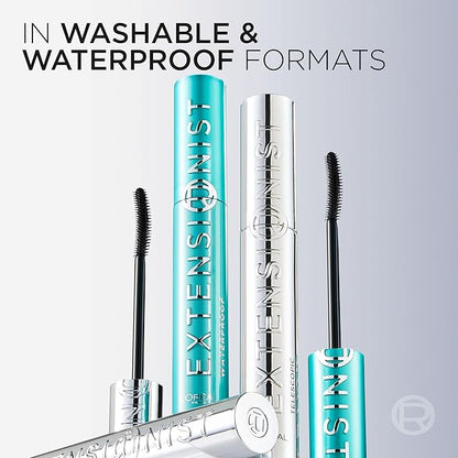 L'Oreal Paris Extensionist Mascara, Lengthening, Volumizing, and Curling Formula For a Lash Extension Eye Makeup Look, Washable Blackest Black