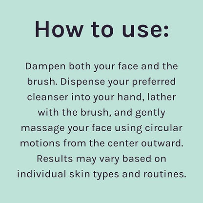 LOLLIPOP Dual-Sided Facial Cleansing Brush | Palm Size Silicone Face Exfoliator and Soft Fiber Cleanser | Manual Face Scrubber for Pores, Makeup Removal, Blackhead and Skincare Routine, Oceanic